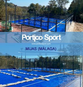 Málaga. Proceso de instalación de pistas en Mijas