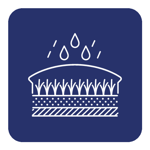 icono evita que la lluvia compacte la arena del cesped