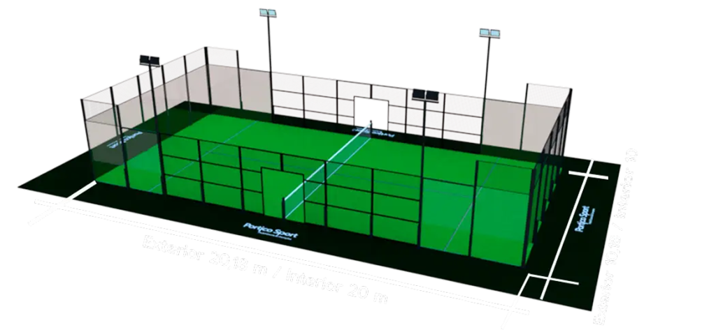 Render de pista deportiva modular verde