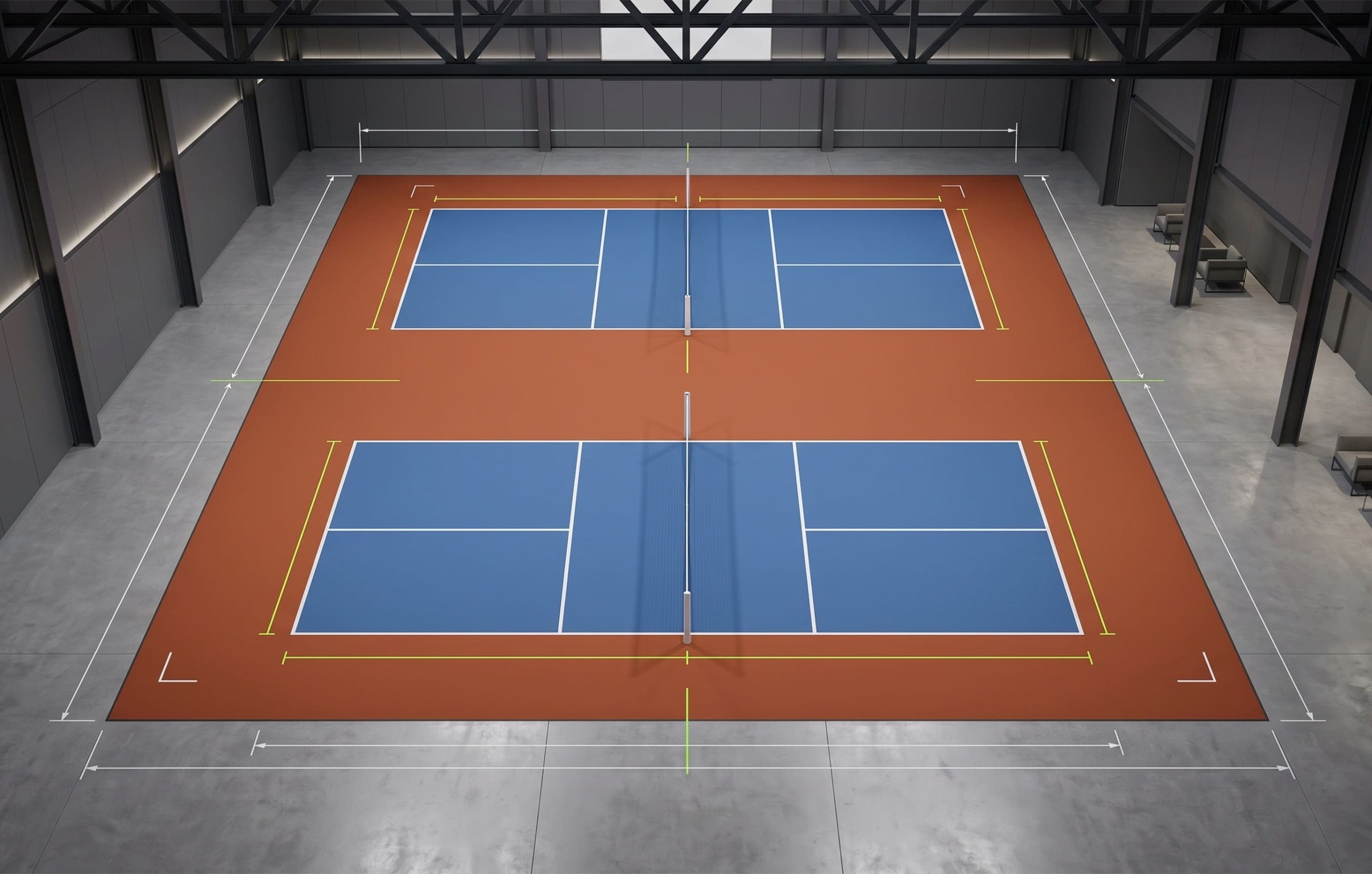 Pista pickleball tech frontal int de Portico Sport